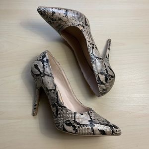 Wild Diva Lounge faux snakeskin heels